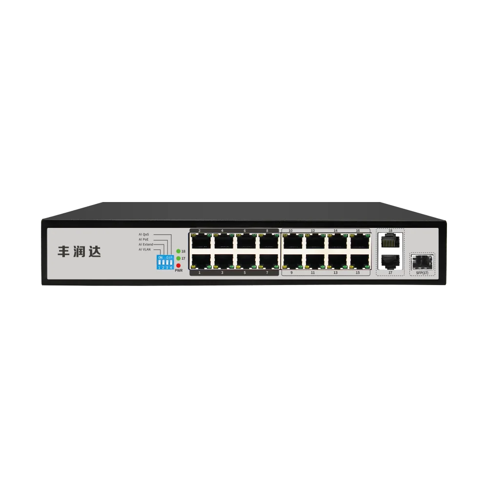 AI6016 16口 100M AI PoE 交换机（千兆上行）产品图 1