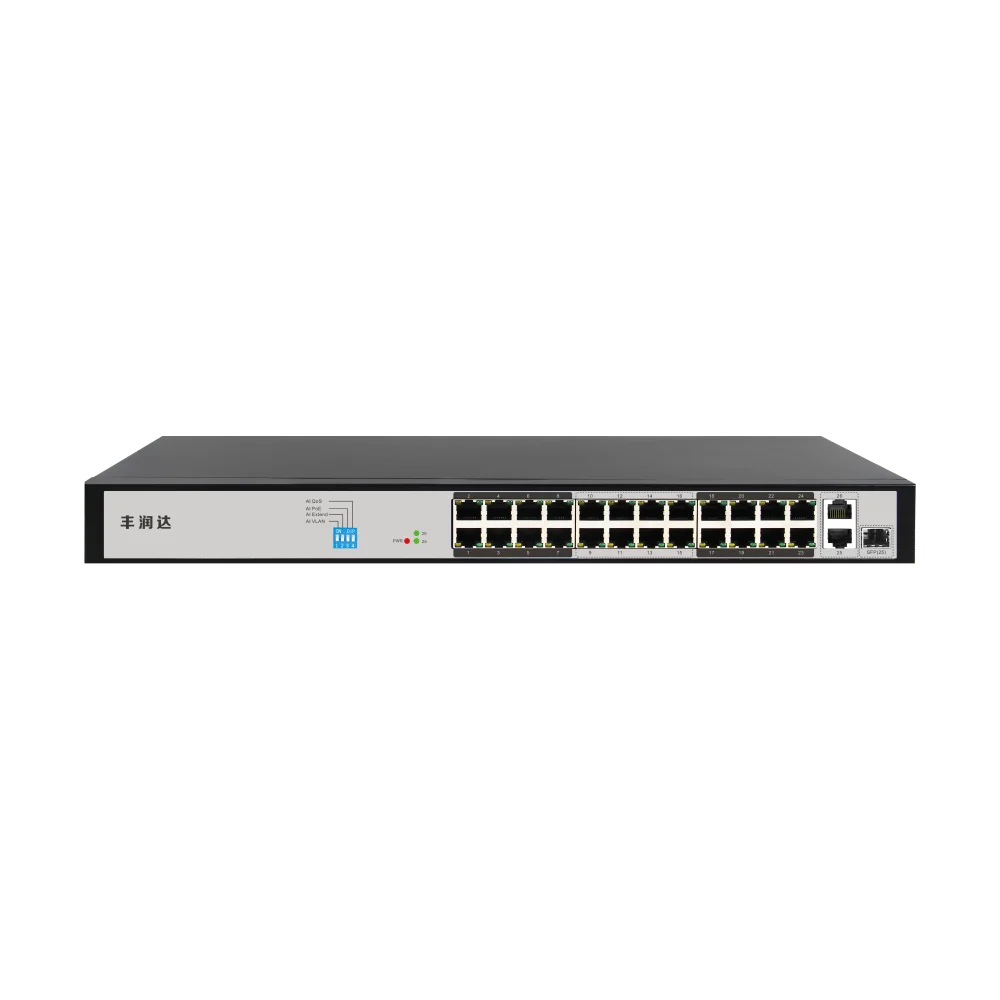 AI6024H 24 口超远距离 100M AI PoE 交换机产品图 1